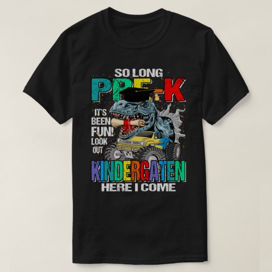 Zo lang hier, kom ik Dinosaur Monster Truck T T-shirt (Design voorkant)