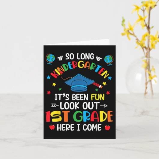 Zo lang kleuterschool Afstuderen 1e klas Kinder jo Kaart (Gele Bloem)