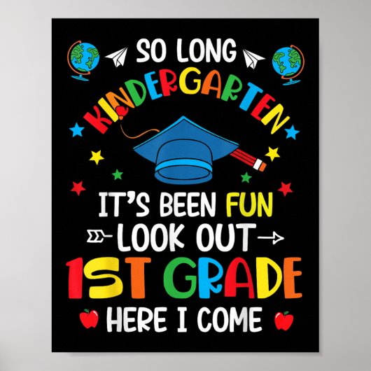 Zo lang kleuterschool Afstuderen 1e klas Kinder jo Poster (Voorkant)