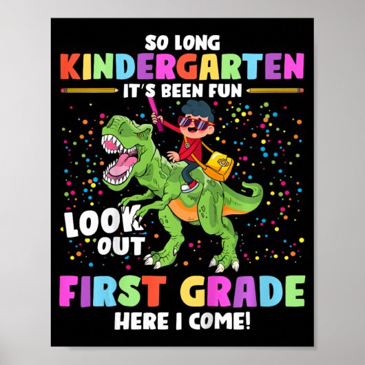 Zo lang kleuterschool Afstuderen CL 2023 Dinosauru Poster (Voorkant)