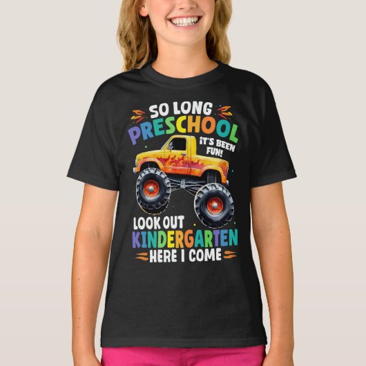 Zo lang kleuterschool Afstuderen Monster Truck T-shirt (Voorkant)