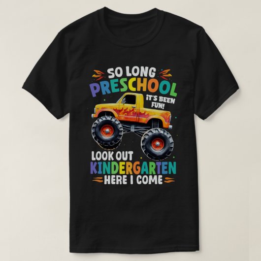 Zo lang kleuterschool Afstuderen Monster Truck T-shirt (Design voorkant)