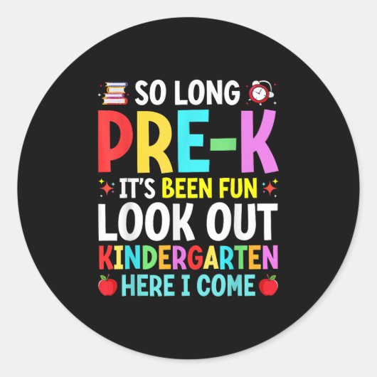 Zo lang Pre-k Afstuderen Afstuderen Docent Kind Bo Ronde Sticker (Voorkant)