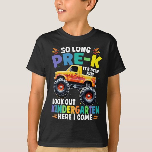 Zo lang Pre-K Afstuderen Monster Truck T-shirt (Voorkant)