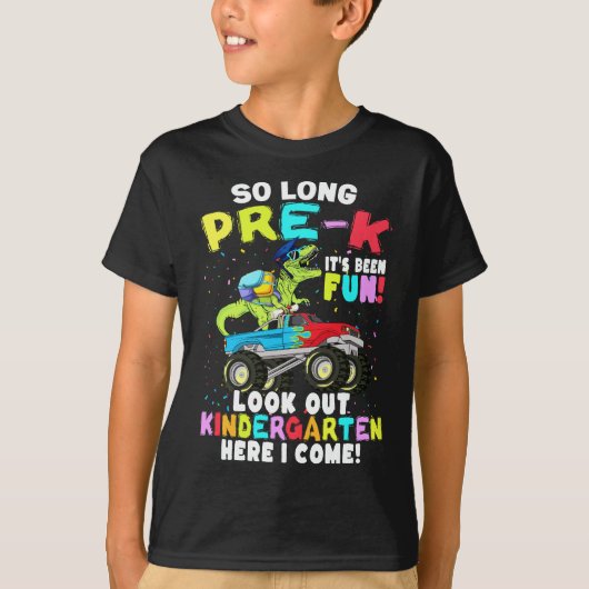Zo lang Pre-K Afstuderen T rex dinosaurus klasse 2 T-shirt (Voorkant)