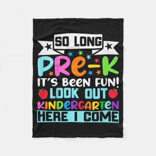 Zo lang pre-k Kindergarten hier Afstuderen vorige  Fleece Deken (Voorkant)