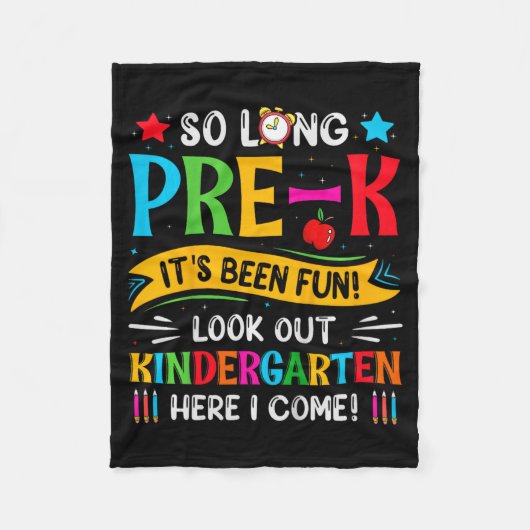 Zo lang pre-k Kindergarten hier Afstuderen vorige  Fleece Deken (Voorkant)