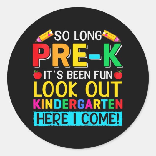 Zo lang pre-k Kindergarten hier Afstuderen vorige Ronde Sticker (Voorkant)
