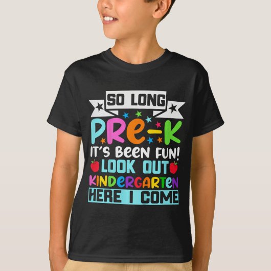 Zo lang pre-k Kindergarten hier Afstuderen vorige  T-shirt (Voorkant)