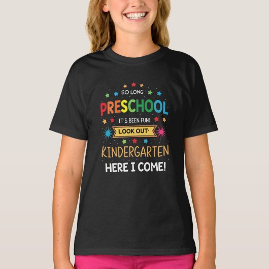 Zo lang voorschoolse Afstuderen Afstuderen Kind va T-shirt (Voorkant)