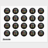 Zo Lange Kindergarten 1ste graad Ronde Sticker (Vel)