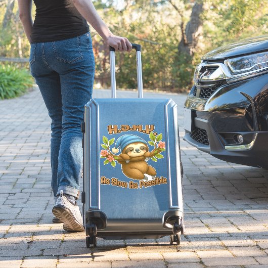 Zo langzaam als mogelijk - Cute Sloth ASAP Klassie Sticker (Koffer Insitu)