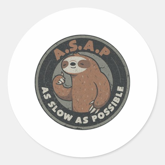 zo langzaam mogelijk ronde sticker (Voorkant)