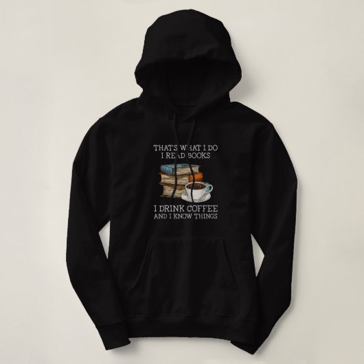 Zo lees ik boeken in de drink koffie in kno hoodie (Design voorkant)