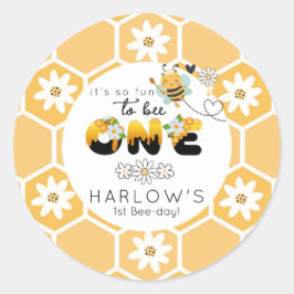 Zo leuk om één hommel bij 1e verjaardag te zijn ronde sticker