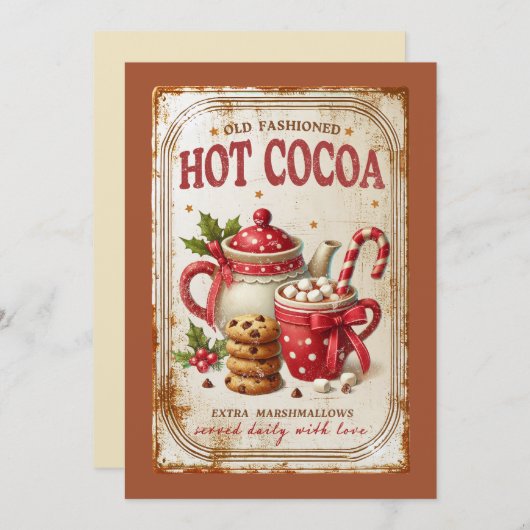 Zo leuk traditioneel Kerstfeest in vintage uitstra Feestdagenkaart (Voorkant / Achterkant)