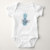 Zo lief! Blauwe ananas Baby Kleding Romper (Voorkant)