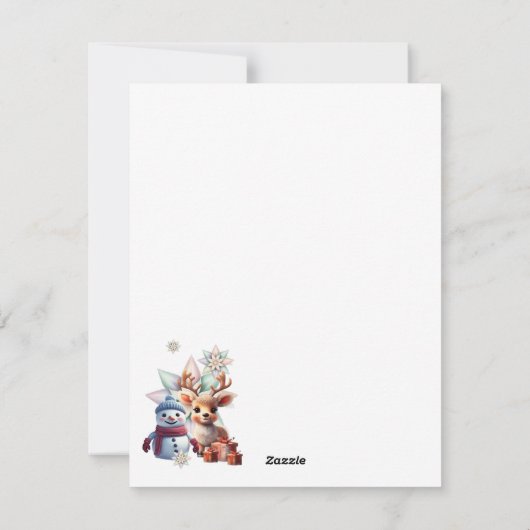 Zo lief dit kleine rendier feestdagenkaart (Achterkant)