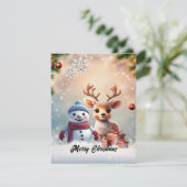 Zo lief dit kleine rendier feestdagenkaart (Staand voorkant)