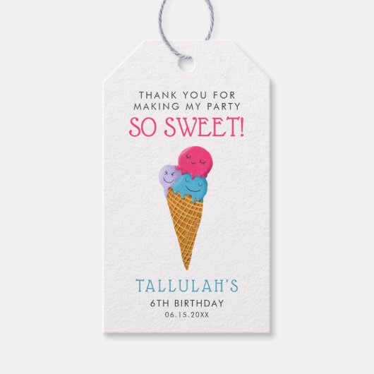 Zo lief ijs verjaardagsfeestje cadeaulabel (Voorkant)