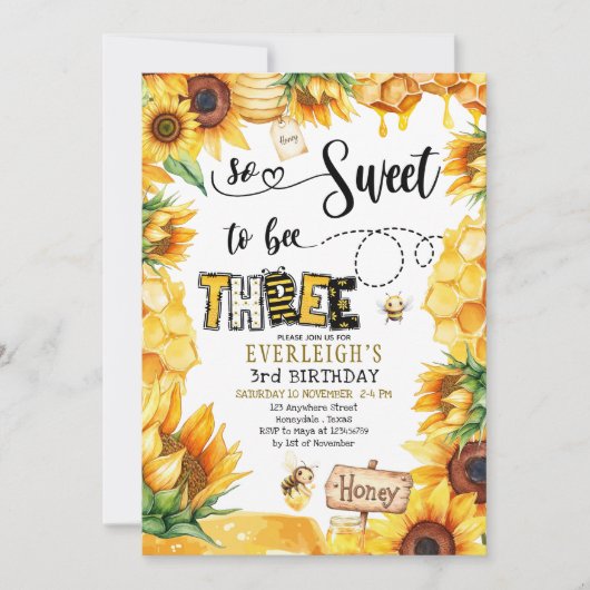 Zo lief om drie 3e verjaardag uitnodiging te zijn (Voorkant)