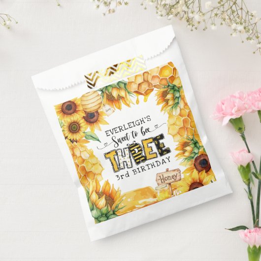 Zo lief om drie bloemen te zijn 3e verjaardag bedankzakje (Gezegeld)