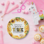 Zo lief om drie bloemen te zijn 3e verjaardag papieren bordje (Feest)