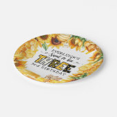 Zo lief om drie bloemen te zijn 3e verjaardag papieren bordje (Gekanteld)