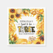 Zo lief om drie bloemen te zijn 3e verjaardag servet (Voorkant)