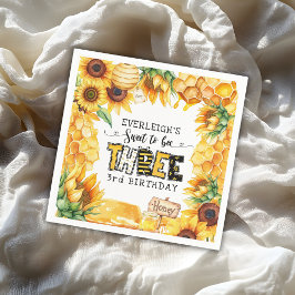 Zo lief om drie bloemen te zijn 3e verjaardag servet