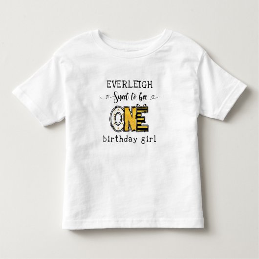 Zo lief om één bloemige 1e verjaardag te zijn kinder shirts (Voorkant)