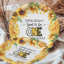 Zo lief om één bloemige 1e verjaardag te zijn papieren bordje