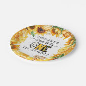 Zo lief om één bloemige 1e verjaardag te zijn papieren bordje (Gekanteld)