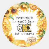 Zo lief om één bloemige 1e verjaardag te zijn ronde sticker (Voorkant)