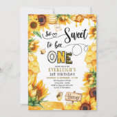 Zo lief om één bloemige 1e verjaardag Uitnodiging  (Voorkant)