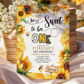 Zo lief om één bloemige 1e verjaardag Uitnodiging 