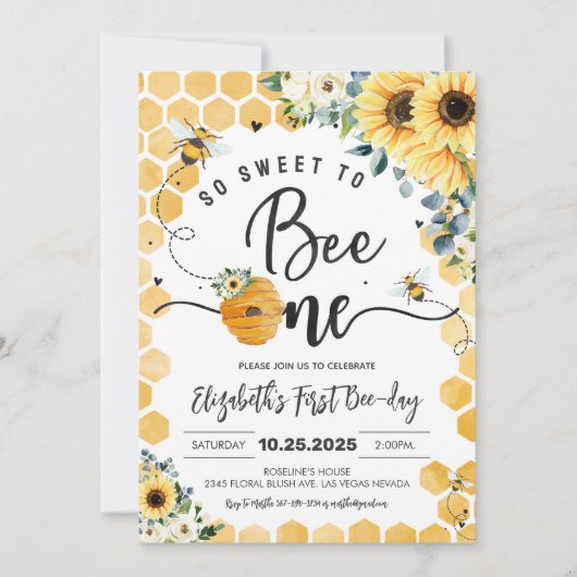 Zo lief om één feest bij-dag 1e verjaardag te zijn kaart (Voorkant)