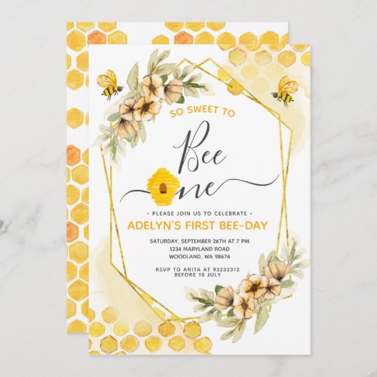 Zo lief om één honing verjaardagsfeestje te zijn kaart (Voorkant / Achterkant)