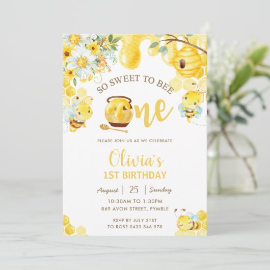 Zo lief om één Schattigee bijen te zijn 1e verjaar Kaart (Staand voorkant)