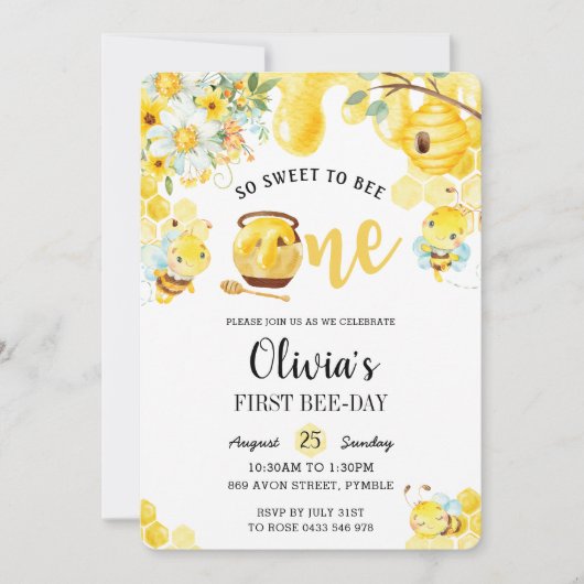 Zo lief om één Schattigee hommel te zijn 1e verjaa Kaart (Voorkant)