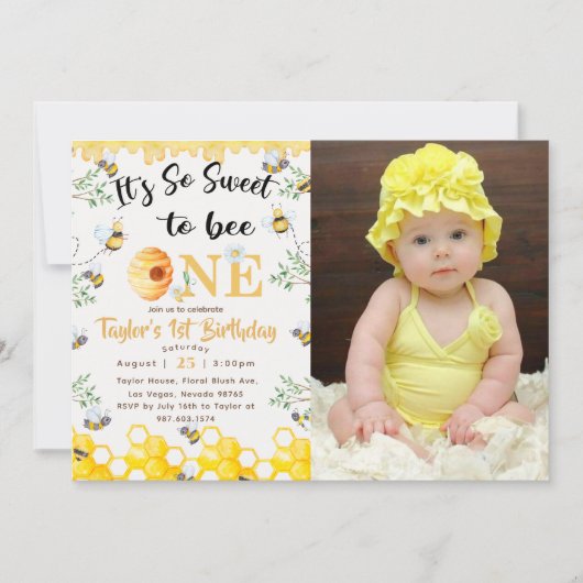 Zo lief om één uitnodiging van de verjaardagsfoto  (Voorkant)