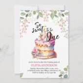 Zo lief om één Waterverf taart te zijn 1e verjaard Kaart (Voorkant)