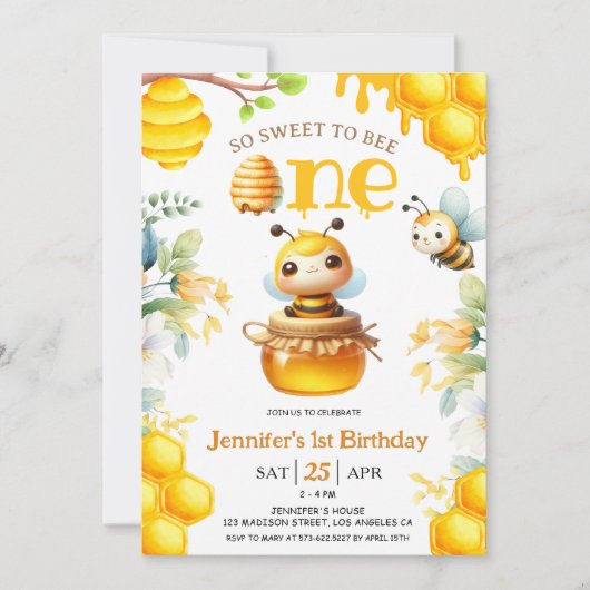 Zo lief om er een te zijn! Bijen 1e verjaardag uit Kaart (Voorkant)