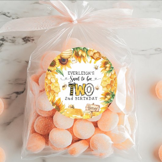 Zo lief om twee bloemen te zijn 2e verjaardag ronde sticker