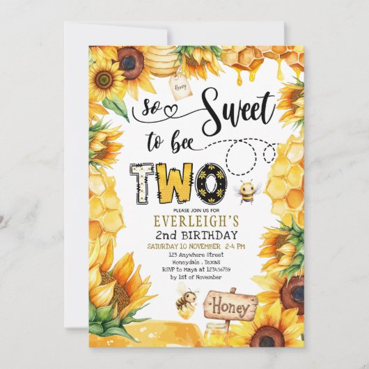 Zo lief om twee bloemen te zijn 2e verjaardag Uitn Kaart (Voorkant)