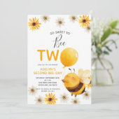 Zo lief om twee honing verjaardagsfeest te zijn kaart (Staand voorkant)