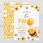 Zo lief om twee honing verjaardagsfeest te zijn kaart (Voorkant / Achterkant)