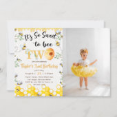 Zo lief om twee verjaardag foto uitnodiging te zij (Voorkant)