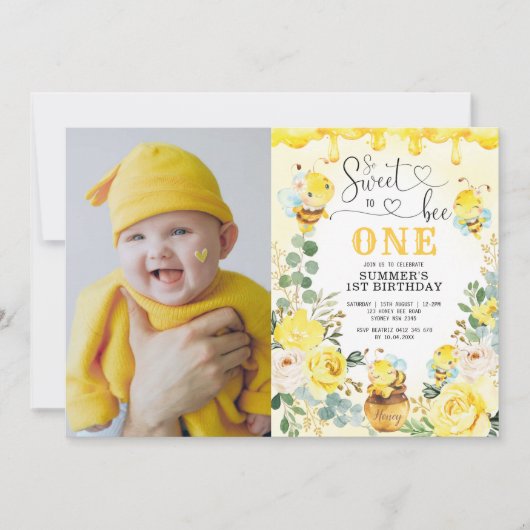 Zo lief voor bee Een Honeycomb Birthday Foto Kaart (Voorkant)