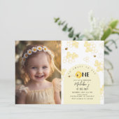 Zo lief voor Bee One 1st Bee day verjaardagsfoto Kaart (Staand voorkant)